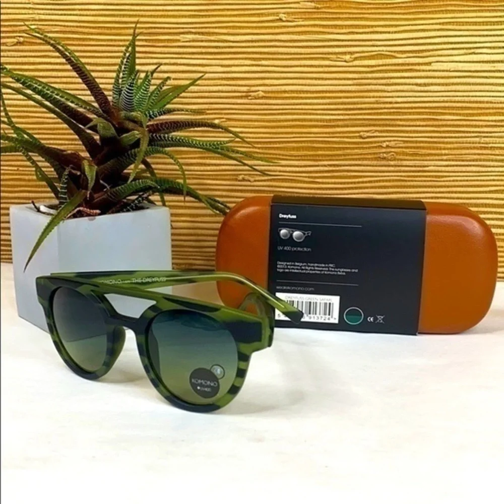 Men’s New Komono Dreyfuss Green Safari Sunglasses